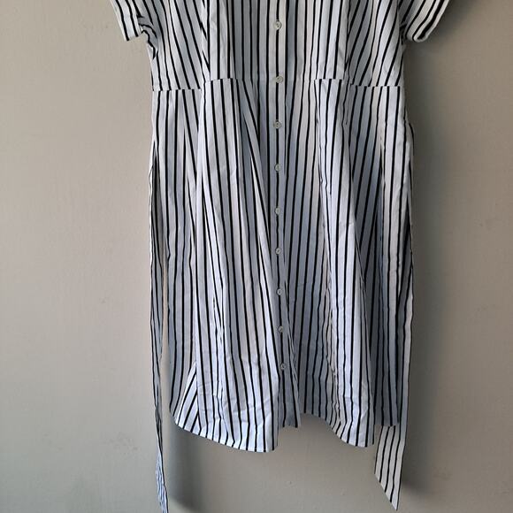 Talbots Nautical Stripe Fit & Flare Dress Knee-Length Blue White Women Size 16WP - Picture 8 of 9